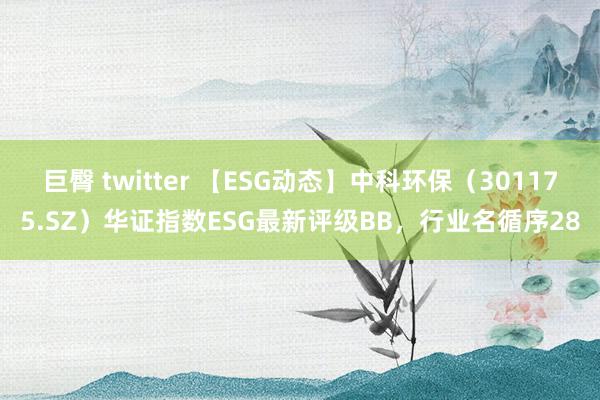 巨臀 twitter 【ESG动态】中科环保（301175.SZ）华证指数ESG最新评级BB，行业名循序28