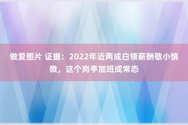 做爱图片 证据：2022年近两成白领薪酬敬小慎微，这个岗亭加班成常态