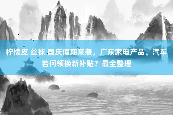 柠檬皮 丝袜 国庆假期来袭，广东家电产品、汽车若何领换新补贴？最全整理