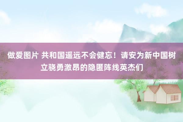 做爱图片 共和国遥远不会健忘！请安为新中国树立骁勇激昂的隐匿阵线英杰们