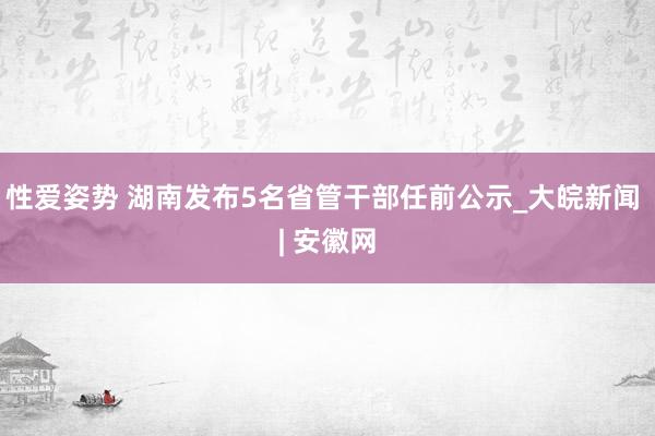 性爱姿势 湖南发布5名省管干部任前公示_大皖新闻 | 安徽网