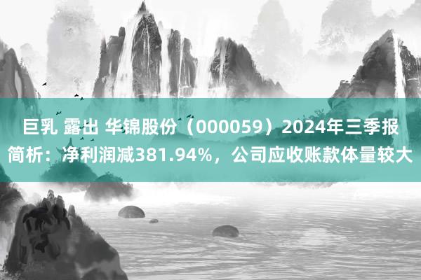 巨乳 露出 华锦股份（000059）2024年三季报简析：净利润减381.94%，公司应收账款体量较大