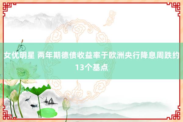 女优明星 两年期德债收益率于欧洲央行降息周跌约13个基点