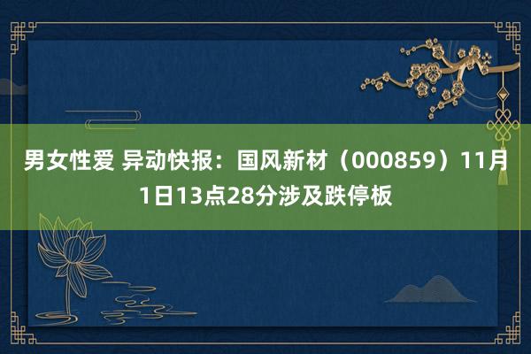 男女性爱 异动快报：国风新材（000859）11月1日13点28分涉及跌停板