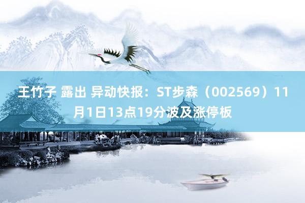 王竹子 露出 异动快报：ST步森（002569）11月1日13点19分波及涨停板