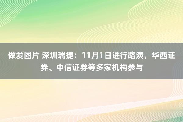 做爱图片 深圳瑞捷：11月1日进行路演，华西证券、中信证券等多家机构参与