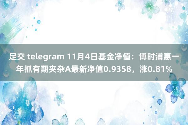 足交 telegram 11月4日基金净值：博时浦惠一年抓有期夹杂A最新净值0.9358，涨0.81%