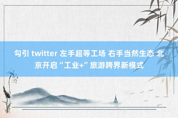 勾引 twitter 左手超等工场 右手当然生态 北京开启“工业+”旅游跨界新模式