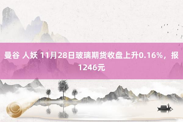 曼谷 人妖 11月28日玻璃期货收盘上升0.16%，报1246元