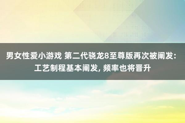 男女性爱小游戏 第二代骁龙8至尊版再次被阐发: 工艺制程基本阐发， 频率也将晋升