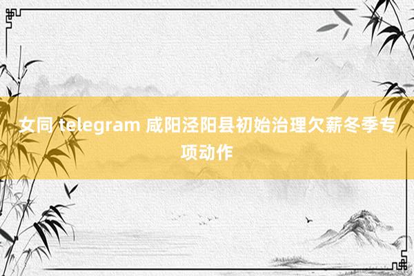 女同 telegram 咸阳泾阳县初始治理欠薪冬季专项动作