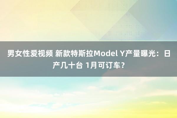 男女性爱视频 新款特斯拉Model Y产量曝光：日产几十台 1月可订车？