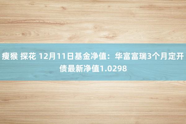 瘦猴 探花 12月11日基金净值：华富富瑞3个月定开债最新净值1.0298