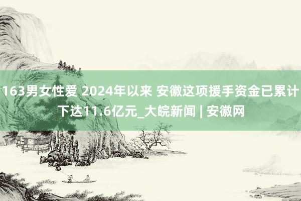 163男女性爱 2024年以来 安徽这项援手资金已累计下达11.6亿元_大皖新闻 | 安徽网