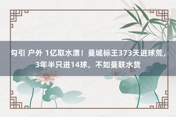 勾引 户外 1亿取水漂！曼城标王373天进球荒，3年半只进14球，不如曼联水货