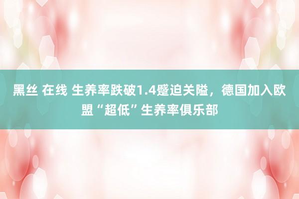 黑丝 在线 生养率跌破1.4蹙迫关隘，德国加入欧盟“超低”生养率俱乐部