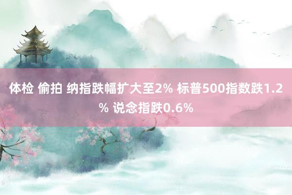 体检 偷拍 纳指跌幅扩大至2% 标普500指数跌1.2% 说念指跌0.6%