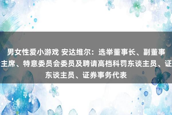 男女性爱小游戏 安达维尔：选举董事长、副董事长、监事会主席、特意委员会委员及聘请高档科罚东谈主员、证券事务代表