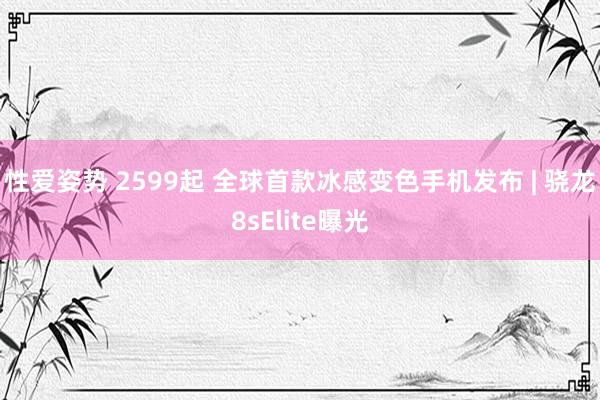 性爱姿势 2599起 全球首款冰感变色手机发布 | 骁龙8sElite曝光