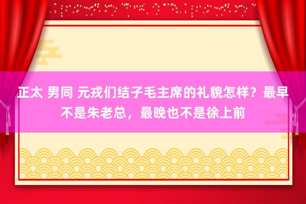 正太 男同 元戎们结子毛主席的礼貌怎样？最早不是朱老总，最晚也不是徐上前