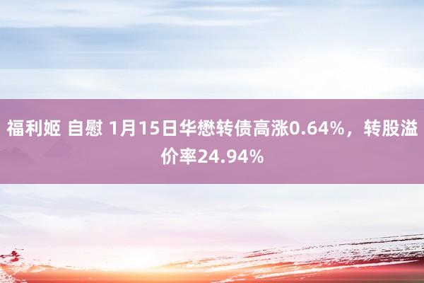 福利姬 自慰 1月15日华懋转债高涨0.64%，转股溢价率24.94%