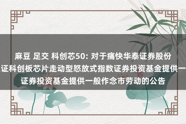 麻豆 足交 科创芯50: 对于痛快华泰证券股份有限公司为汇添富上证科创板芯片走动型怒放式指数证券投资基金提供一般作念市劳动的公告